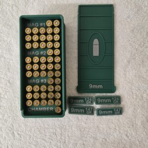 Ammo Can - 9mm - 52 rounds/Three magazines of of 17 rounds, plus 1