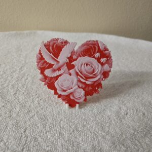 Valentines Day Heart with a Dove and Roses